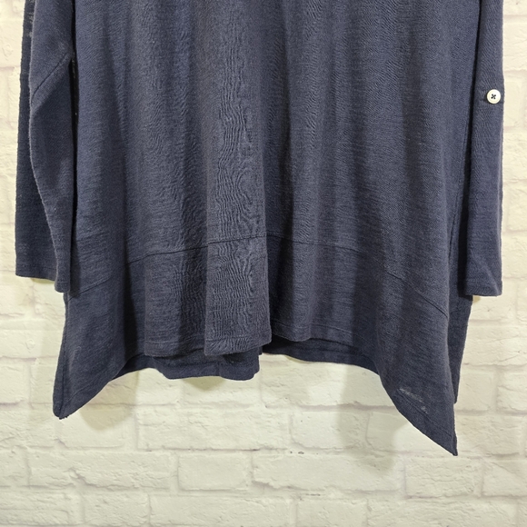 M Style & Co Sport Navy Hooded Cardigan with Pockets Size XL Lightweight Buttons - Picture 9 of 10